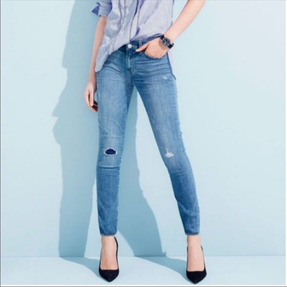 J. Crew 29 Toothpick distressed skinny jeans